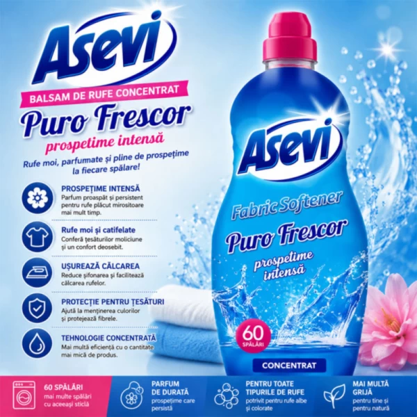 Кондиционер для белья Asevi Puro Frescor 1,5 л 60 стирок - image 2