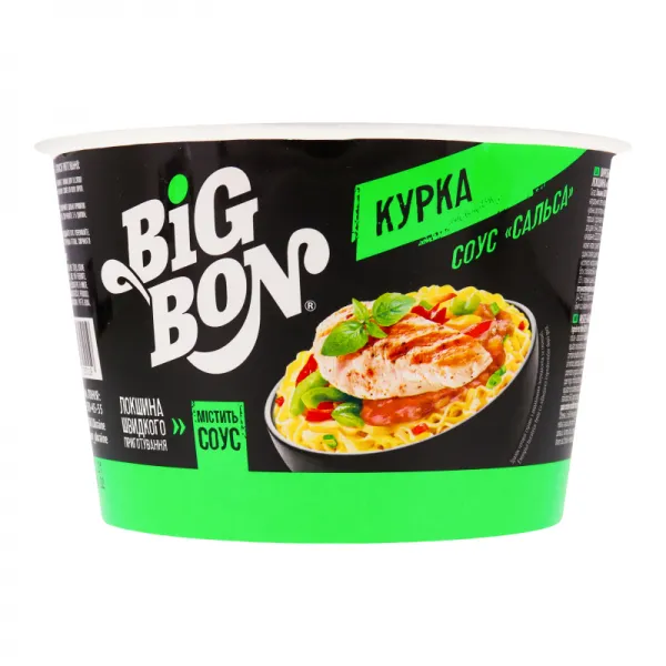 Лапша быстрого приготовления Курица+соус Сальса BigBon ст 85г - image 1