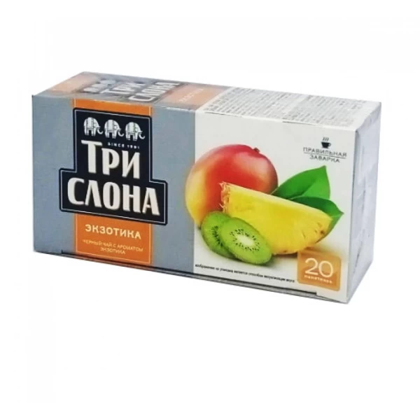 Черный чай Экзотика Три слона, 20х1г - image 2