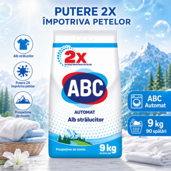 ABC Стиральный порошок для белого белья Свежесть гор 9 кг - image 2