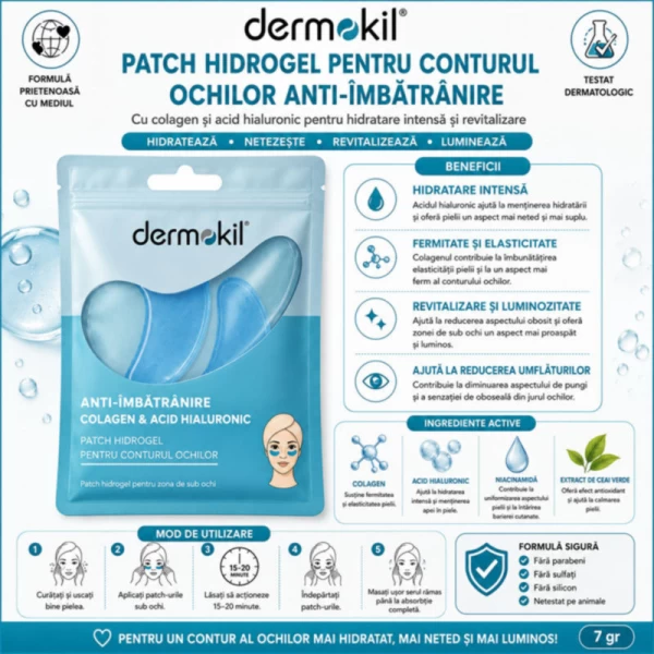 Dermokil Patci anti-imbatranire pentru ochi cu colagen 7 gr - image 2