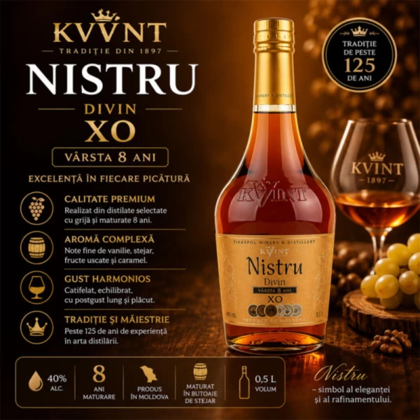 Kvint Divin Nistru Conus Ig 8 ani XO 40% 0,5 l - image 2