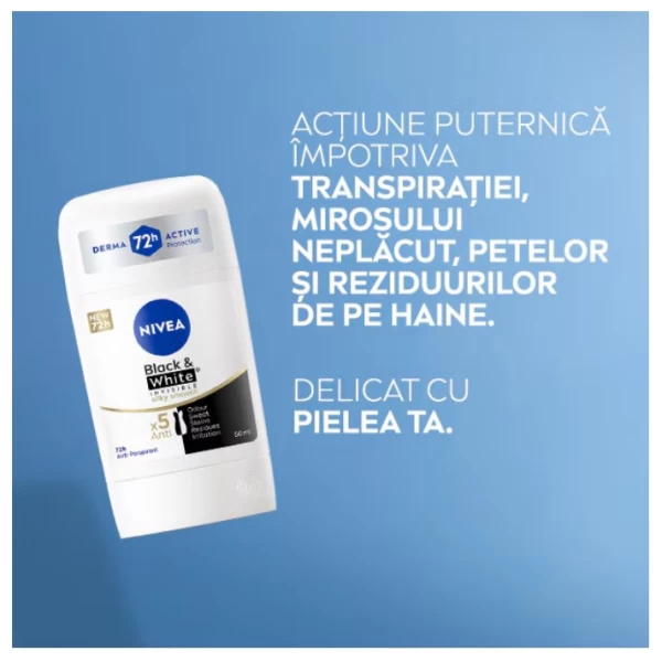 Nivea Дезодорант-стик Black&White Silky Smooth, Fresh, 50 мл - image 3
