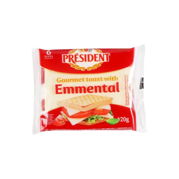 President Branza topita Emmental 40% felii 120 g - image 1