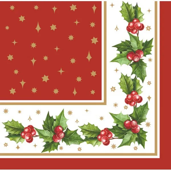 Silken Servetele de Anul Nou Ornament de Craciun 33x33 3 str 18buc - image 1