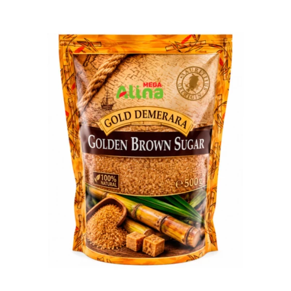 Zahar Brun cristale, nerafinat, din trestie de zahar gold 500g, Demarara - image 1