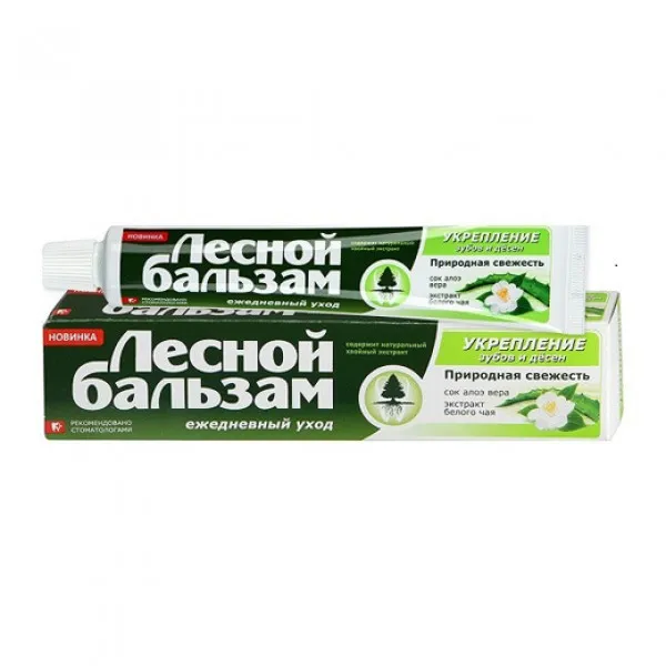 Lesnoi Balisam Pasta de dinti 75ml Aloe vera si ceai alb - image 1