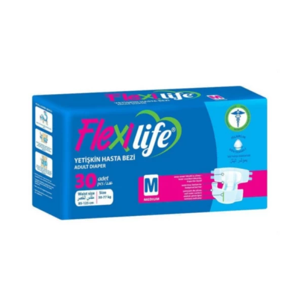 Flexi Life Подгузники для взрослых M 85-125 см/50-77 кг 30 шт - image 1