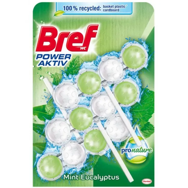 Bref Средство для унитаза Сила актив Мята и Евкалипт 3x50 г - image 1