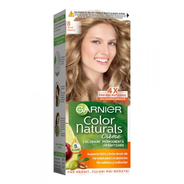 Стойкая краска для волос с аммиаком Garnier Color Naturals 8 Light Blond - image 1