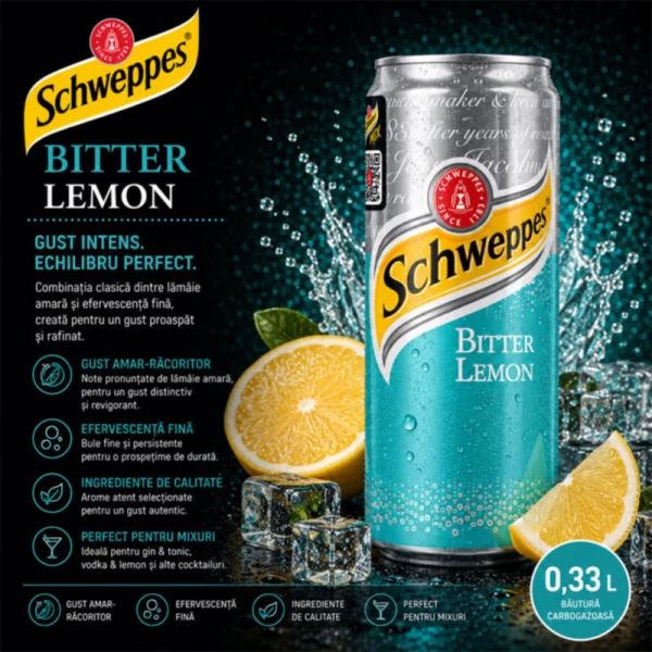 Schweppes Bautura carbogazoasa 300ml Bitter Lemon - image 2