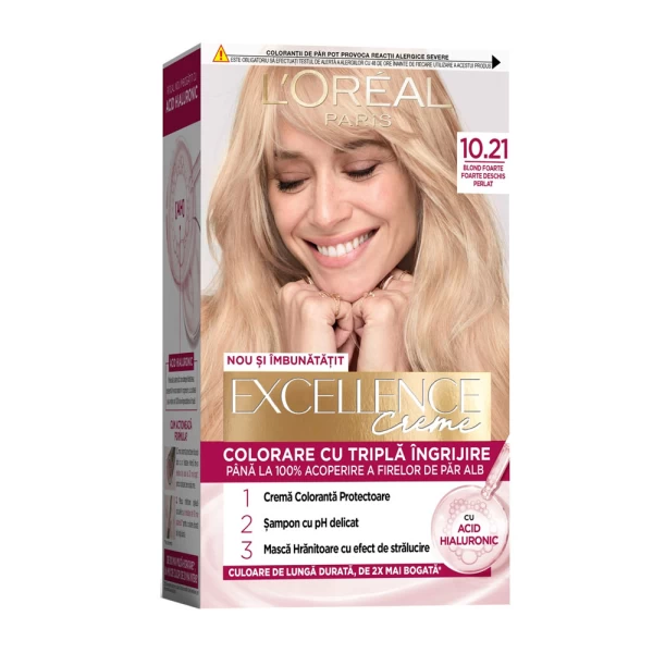 Excellence Vopsea de par 10.21 Blond Foarte Foarte Deschis Perlat - image 1