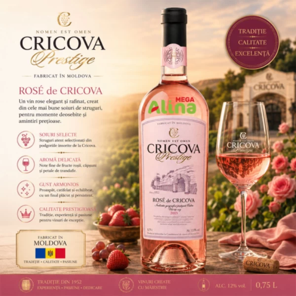 Cricova Prestige Vin Rose sec Rose de 0,75L - image 2
