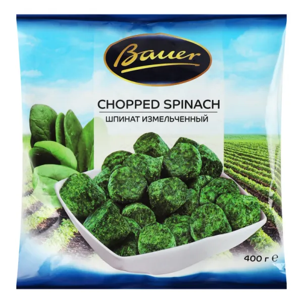 Шпинат измельченный быстрозамороженный Bauer м/у 400г - image 2