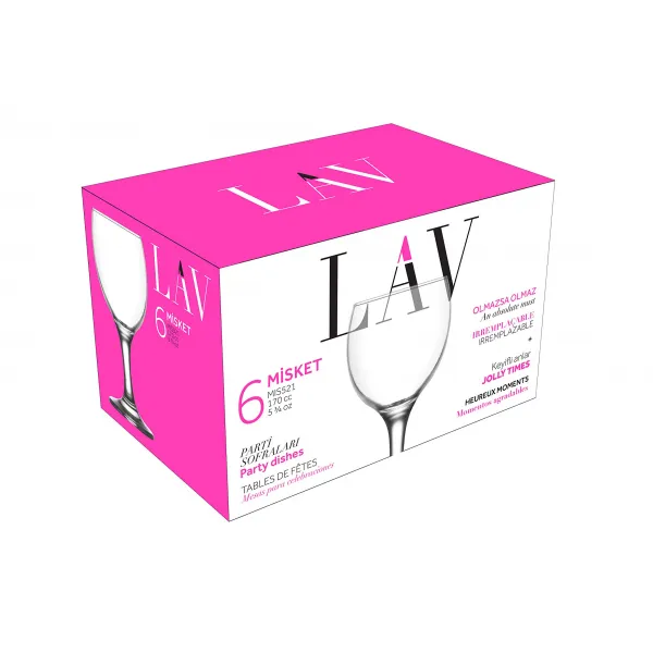 Набор стеклянных бокалов для вина 340 мл 6 шт (LV-EMP568F) - image 1