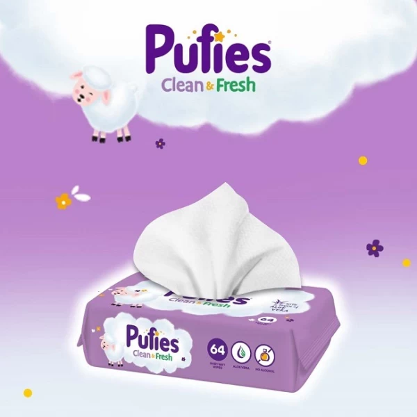 Pufies Влажные салфетки Fresh Aloe, 64 шт - image 4