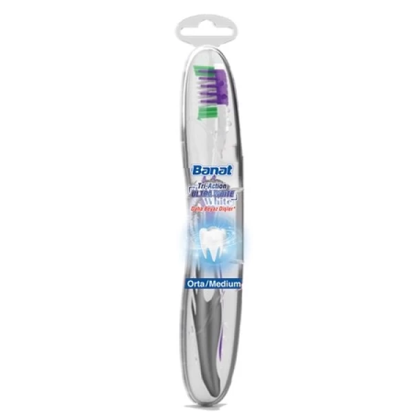 Banat Periuta de dinti Tri Action Ultra White Medium in huse - image 1