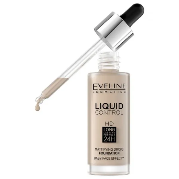 Eveline Инновационная жидкая тональная основа Liquid Control №010 - Light Beige 32 мл - image 1