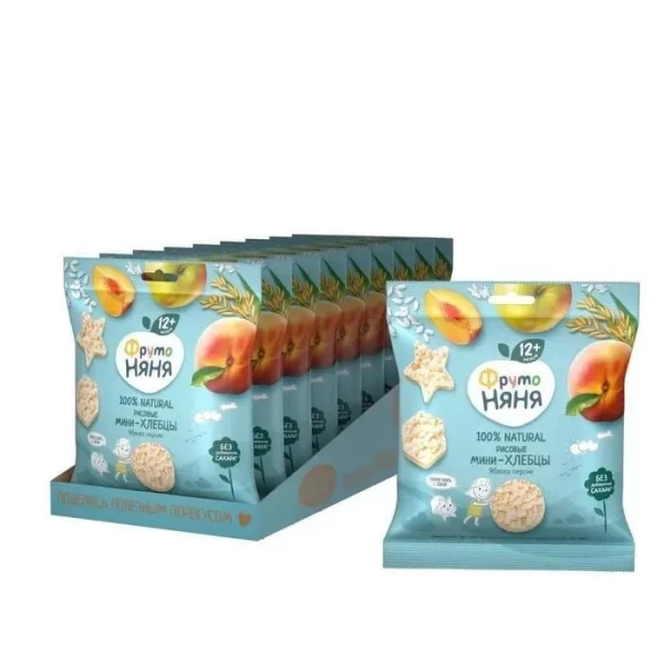FrutoNanny Mini crispbread orez, mere, piersica 30 g - image 2