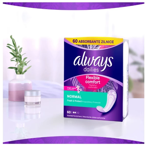 Always Absorbante Dailies Normal lexible Comfort Fresh 60 buc - image 2