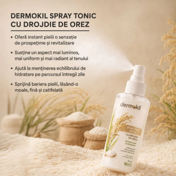 Dermokil Spray facial iluminator și revitalizant cu drojdie de orez, 50 ml - image 3