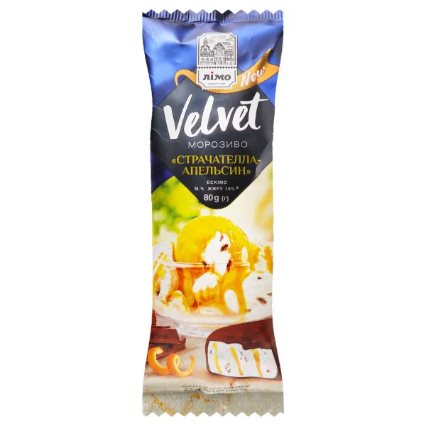 Velvet Мороженое 80г эскимо с печенья страчателла-апельсин - image 1