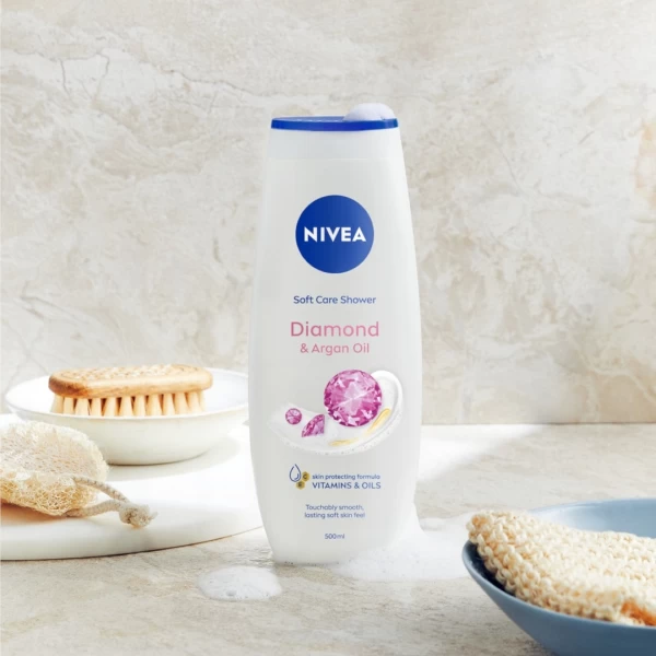 Nivea Гель для душа Care Diamond & Argan Oil 500 мл - image 2