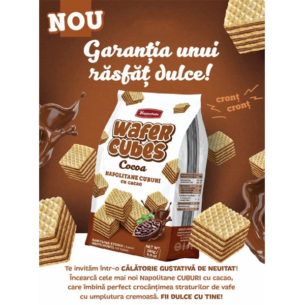 Franzeluta Napolitane cu cacao cuburi 280g - image 2