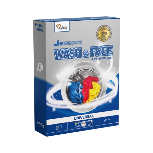 Wash&Free Detergent de rufe Universal 400g - image 1