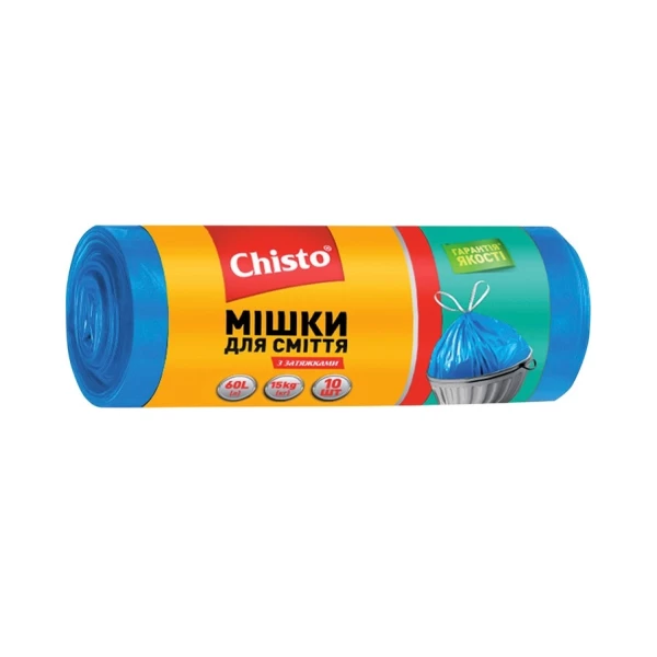 Chisto Мусорные пакеты с затяжками 60л, 10 шт - image 1