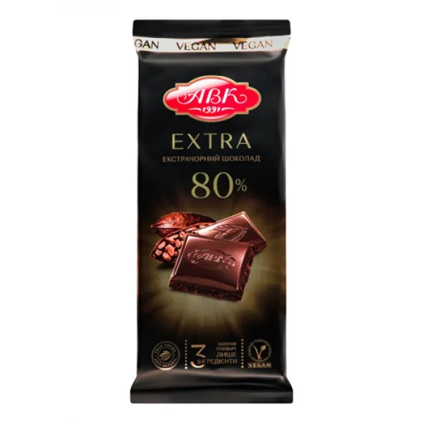 Tableta Ciocolata extra neagra 80% Cacao 90gr ABK - image 1
