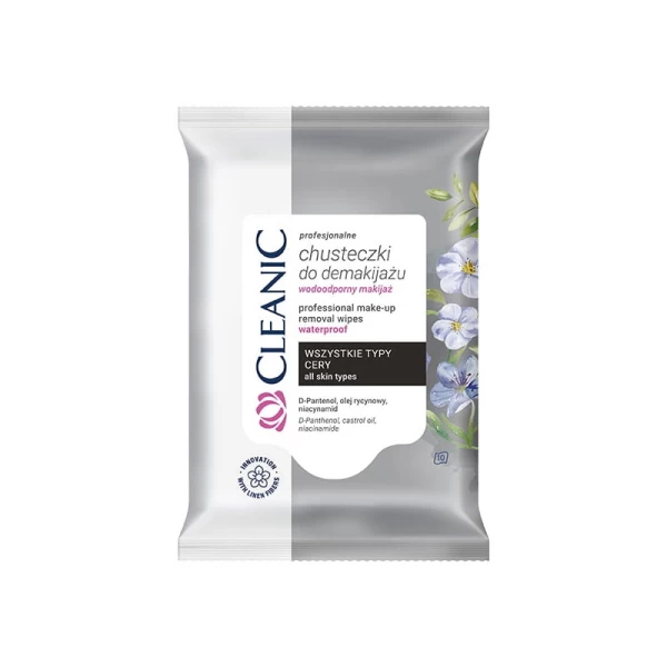 Cleanic servetele cosmetice umede 10 buc pentru machiaj rezistent la apa - image 1