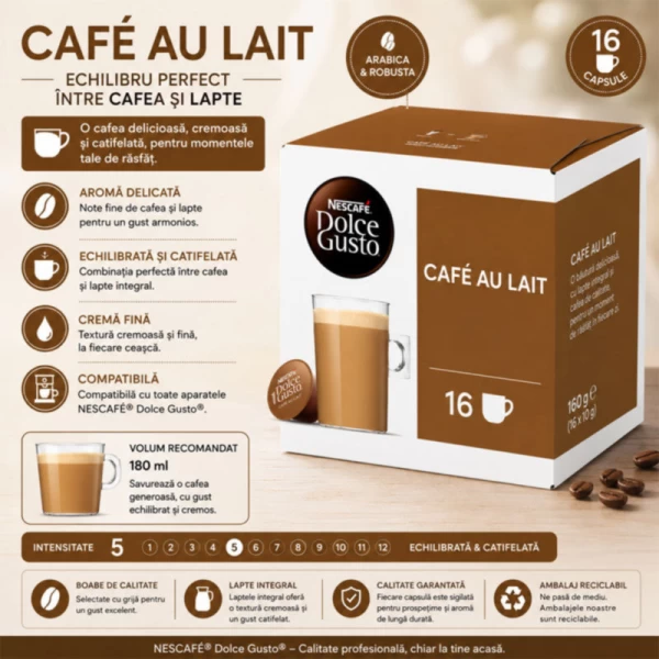 Nescafe Dolce Gusto Cafea capsule Caffe Au Lait 16 capsule 160 g - image 2