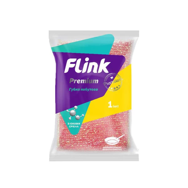 Губка универсальная Flink Premium с ионами серебра, 1 шт - image 1