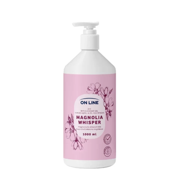 On Line Gel dus Magnolia Whisper 2in1 cu glicerina si vitamina E 1000ml - image 1