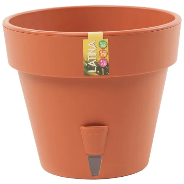 Горшок Latina с системой полива 5,6 л терракотовый - image 1