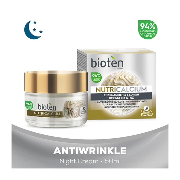 Bioten Cremă de noapte Nutri Calcium pentru întărirea și refacerea elasticității pielii, 50 ml - image 2