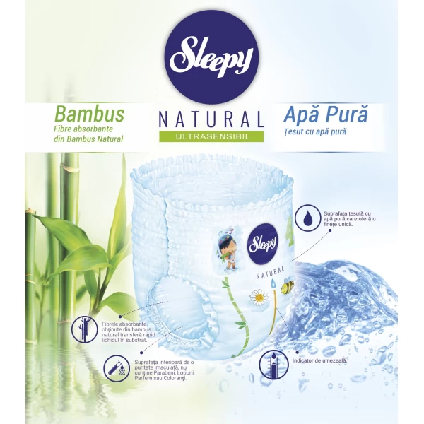 Подгузники-трусики Sleepy Natural Ultra Sensitive Double Midi 3 (4-9 кг), 68 шт - image 2
