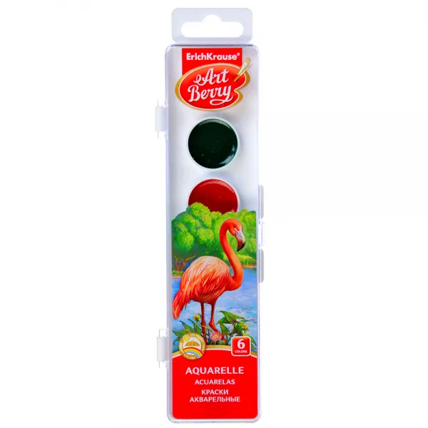 Acuarela ErichKrause ArtBerry 6 culori cu protectie UV a culorii - image 1
