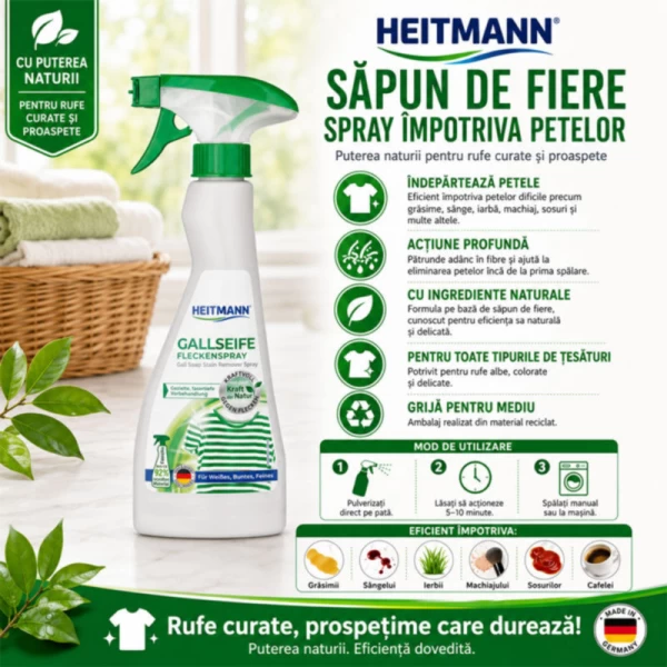 Пятновыводитель HEITMANN для быстрого выведения пятен, 250 мл - image 2