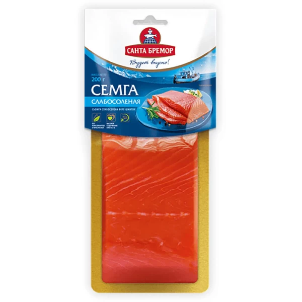 Санта Бремор Семга слабосоленая филе-кусок 200г - image 2