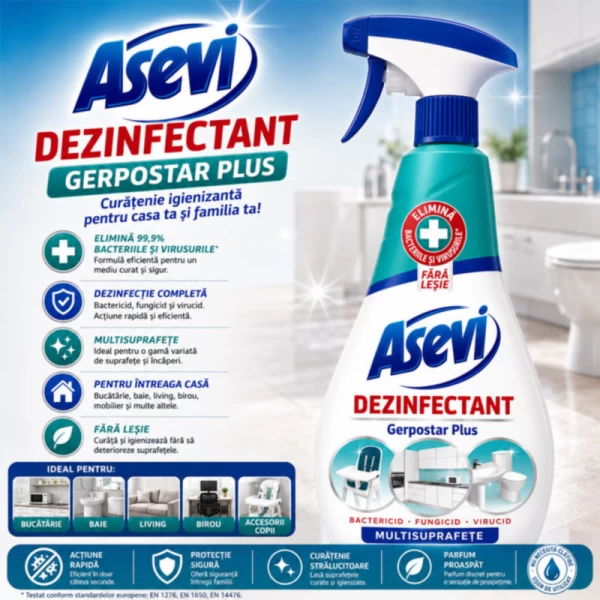 Asevi Gerostar Plus Dezinfectant 750ml universal pentru suprafete - image 2