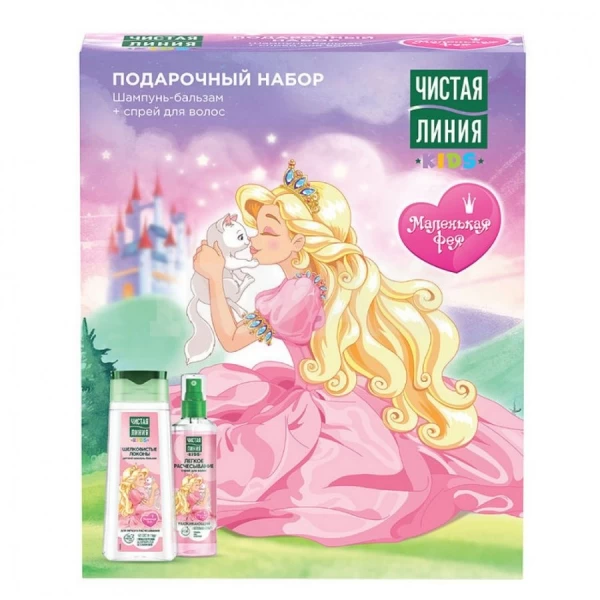 Чистая линия - Набор Шелковые локоны (шампунь 240мл, спрей 160мл) / 6 - image 1