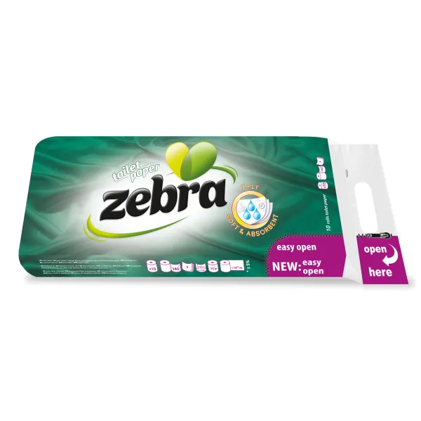 Zebra Green Туалетная бумага 10 рул 3 слойная - image 1