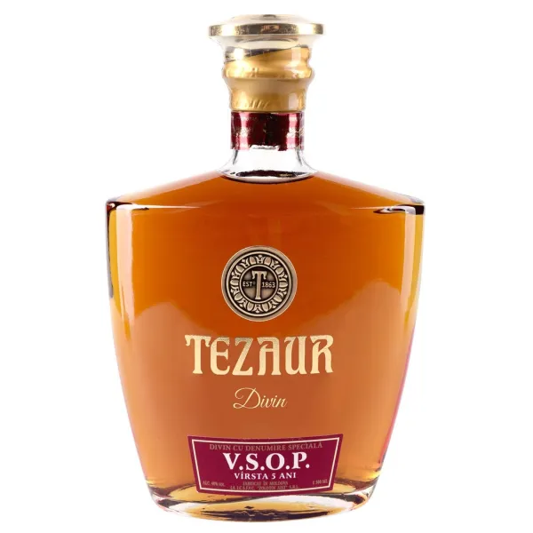 Divin Tezaur Gold 5 лет VSOP 0,5л подарочный набор с 2 стакана - image 2