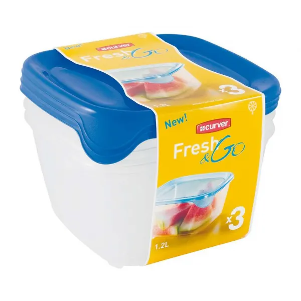 FRESH&GO boxa patrat 1.2 L (3buc) albastru - image 1