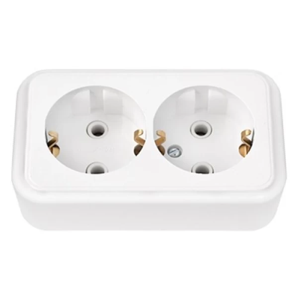 Astel Розетка, С Заземлением, 2 розеток, Белый, S1210, - image 2