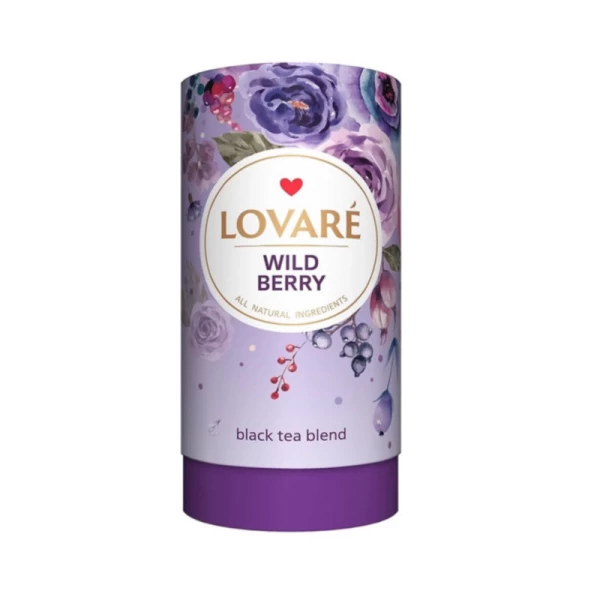 Lovare Ceai 80g negru Wild Berry, cu fructe de pădure și petale de flori - image 1