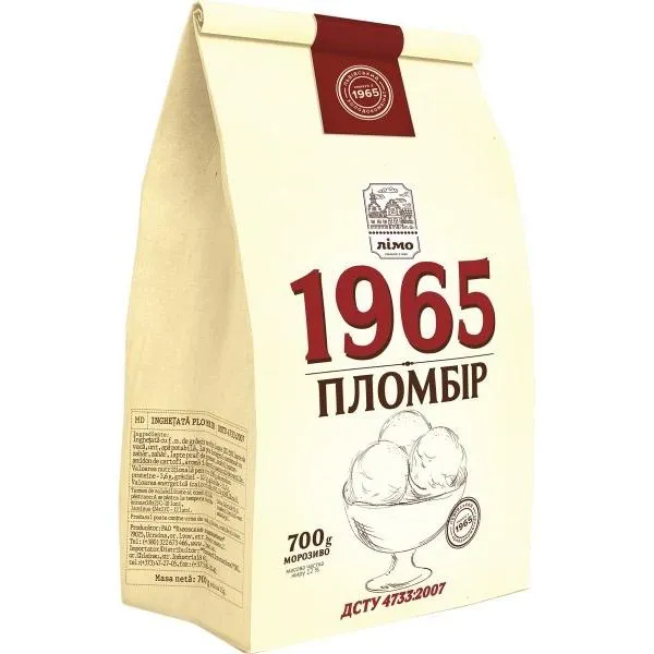 LIMO Мороженое Пломбир 700г Картонная упаковка - image 1
