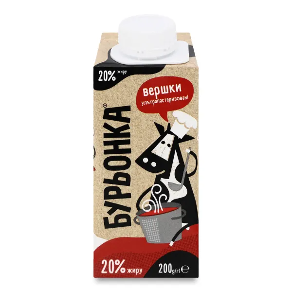 Сливки 20% ультрапастеризованные Бурьонка т/п 200г - image 1